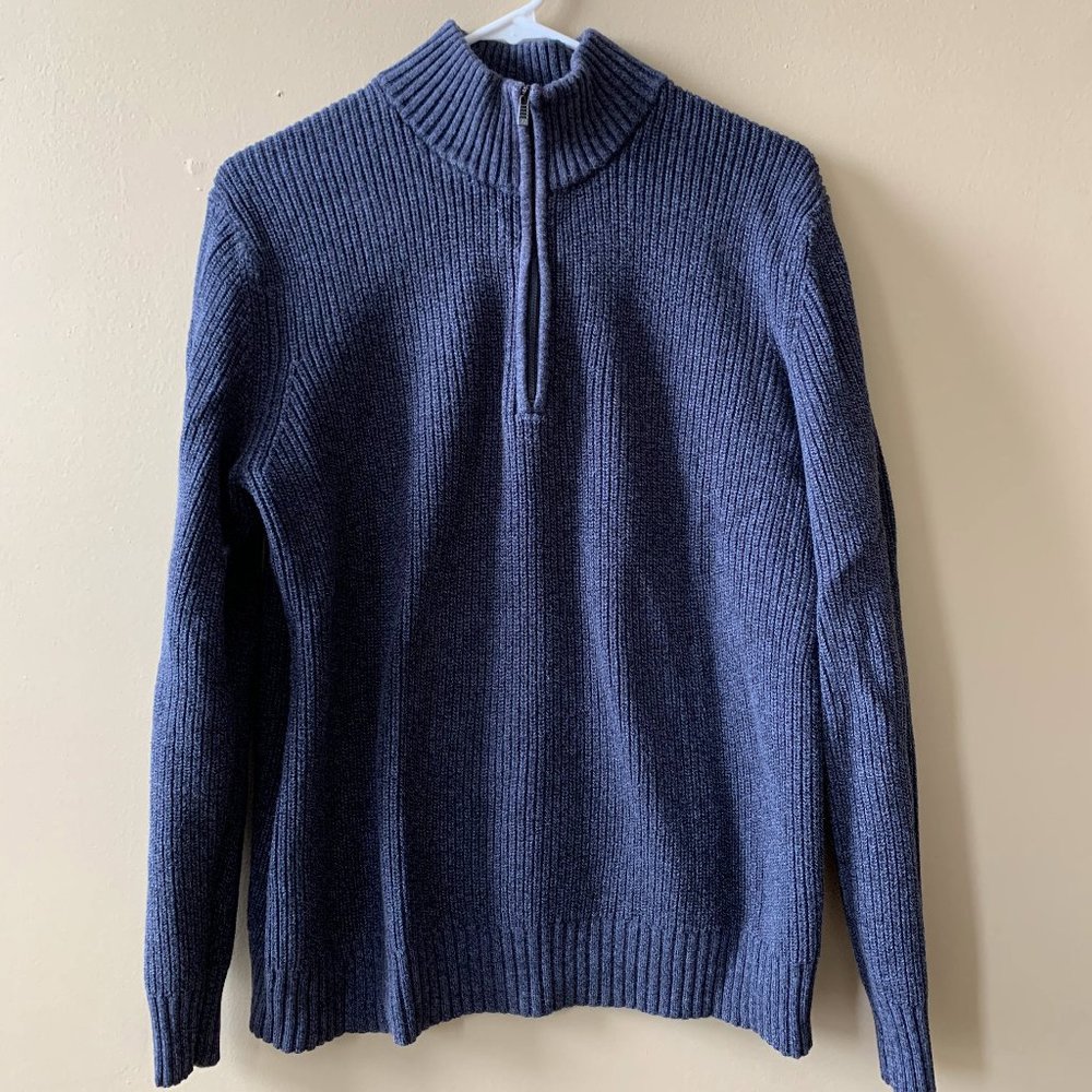 Calvin Klein 1/4 Zip Blue Sweater (M)